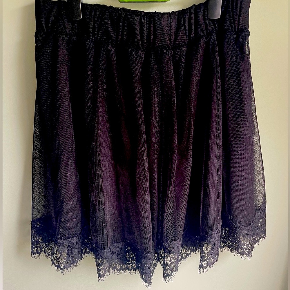 Black Lace Mini Skirt